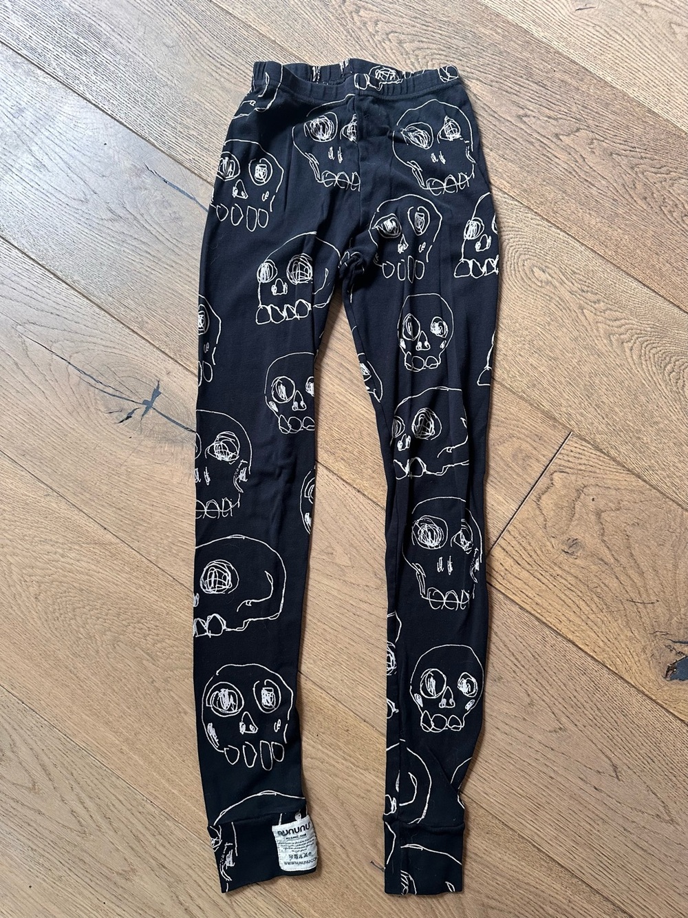 NUNUNU Unisex Kids Skull Print Leggings Black